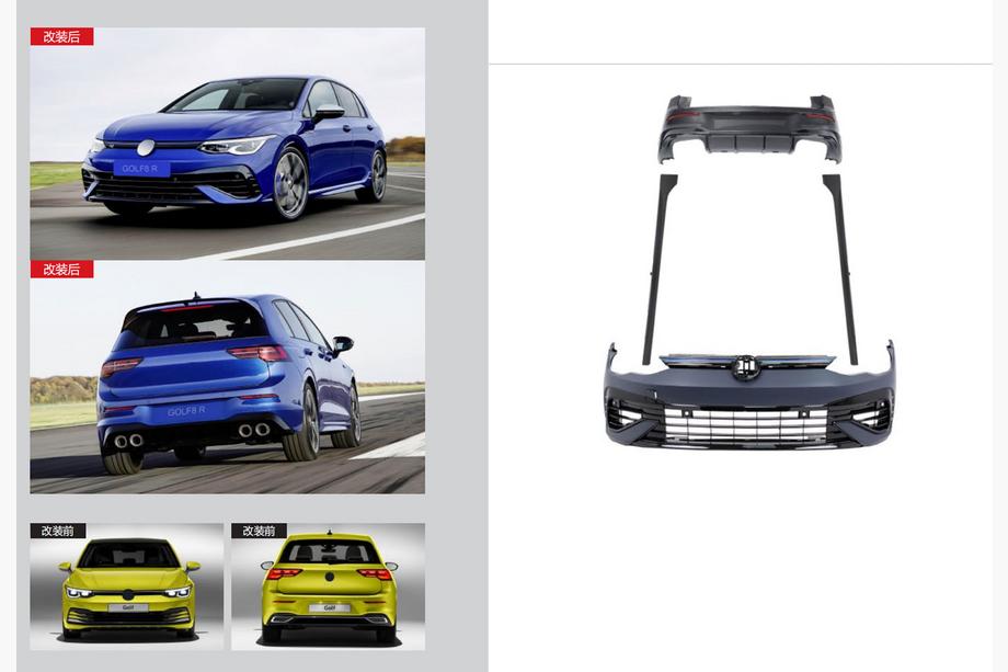 Volkswagen Golf 8 2019- R Full Body Kit Image