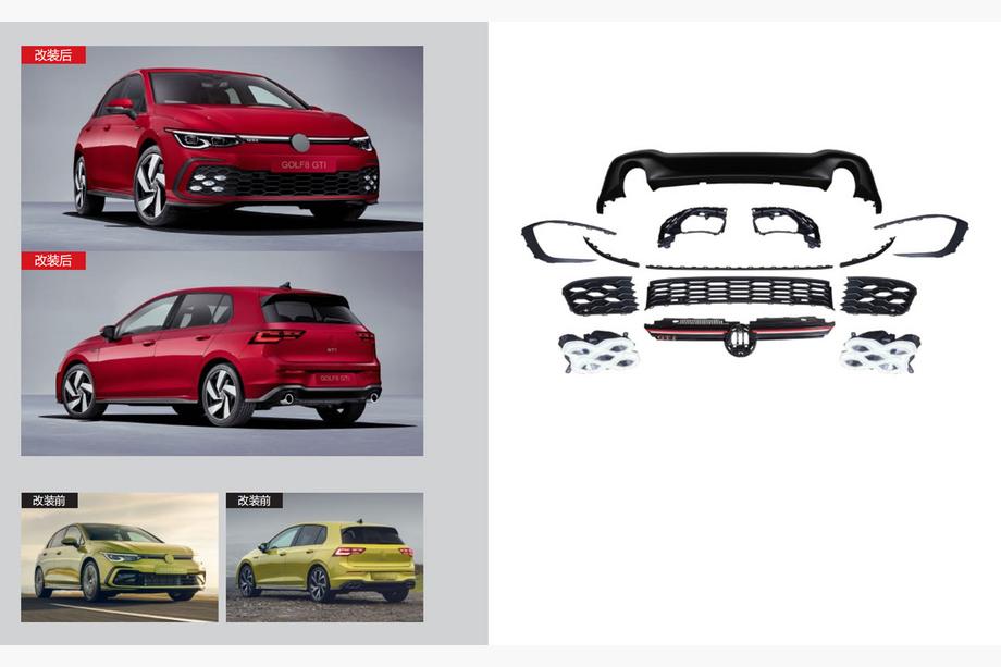 Volkswagen Golf 8 2019- GTI Body Kit Set (For R-Line) Image