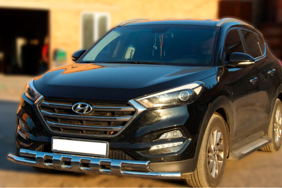 Hyundai Tucson TL 2016-2021 Front Bull Bar Shark Stainless Steel Image