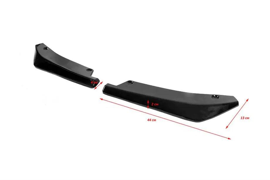 Universal Flap Side Skirt Extensions Type-A (2 pcs, Gloss Black, ABS Plastic) Photo 3