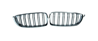 BMW 3 Series F30/F31 2012-2019 M-Look Kidney Grilles (for F80, Gloss Black with Chrome Trim) photo 2