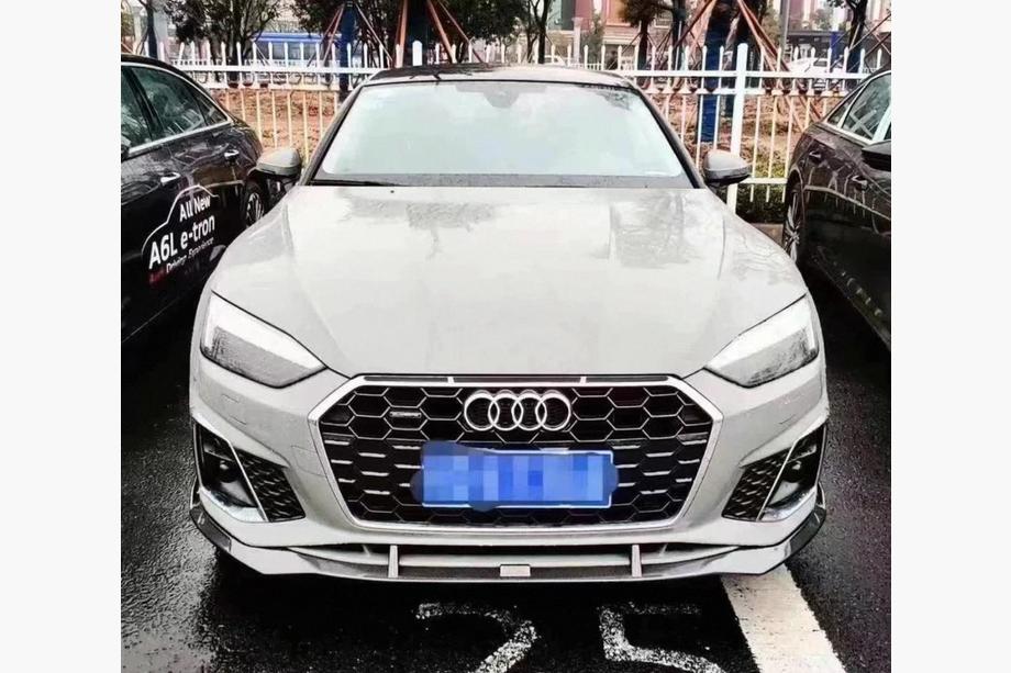 Audi A5 2016-2025 Front Bumper Lip V4 (for S-Line 2021-2025, Carbon) Image