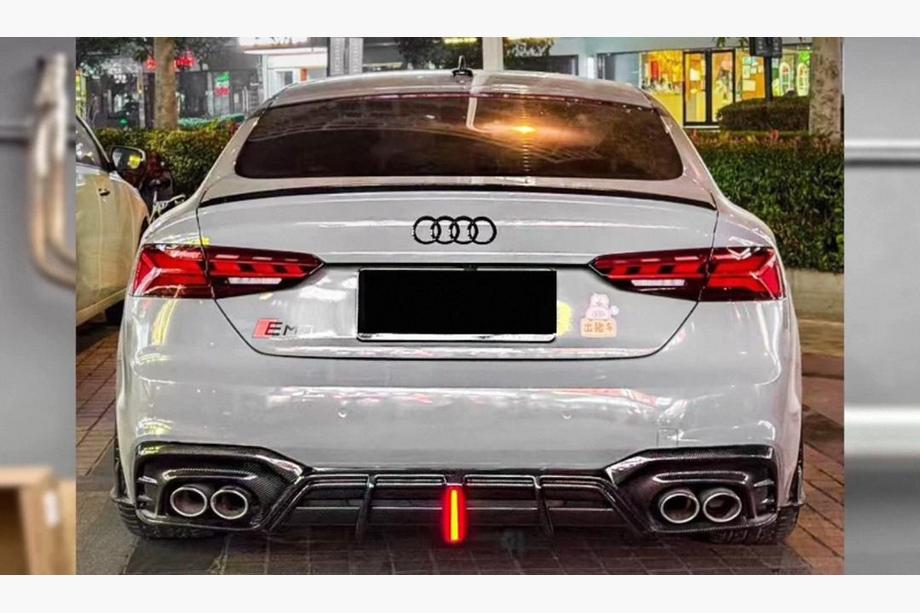 Audi A5 2016-2025 Rear Bumper Diffuser V3 (for S-Line 2021-2025, Carbon) Image