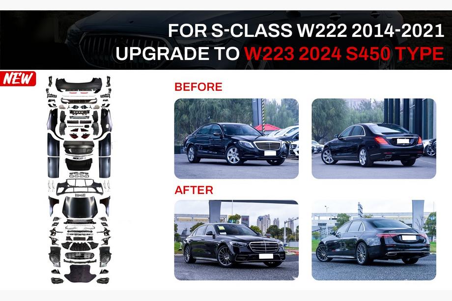 Mercedes S-class W222 2013-2022 Facelift Kit to W223 AMG Line (with door handles and inserts) Image