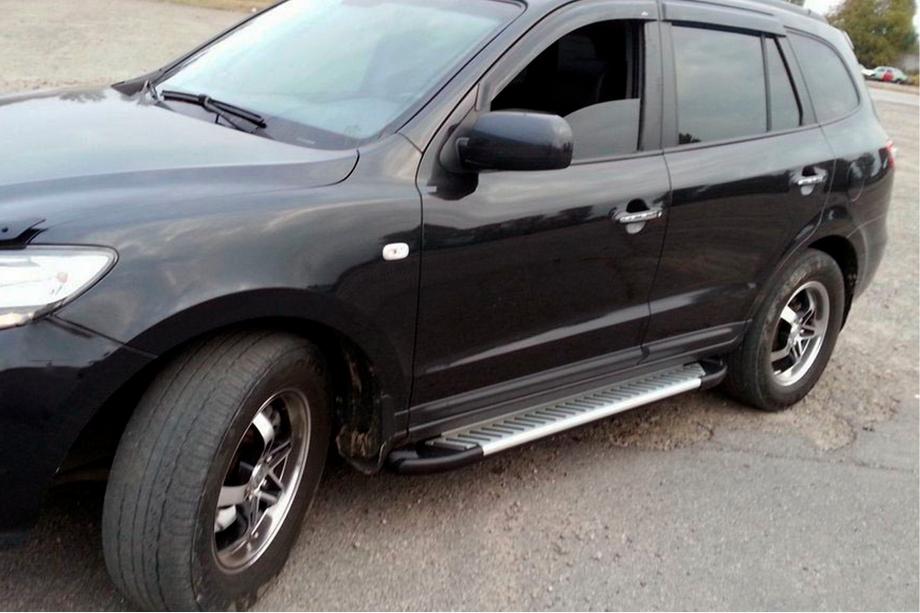 Hyundai Santa Fe 2 2006-2012 Side Steps Line (2 pcs, Aluminum) Image