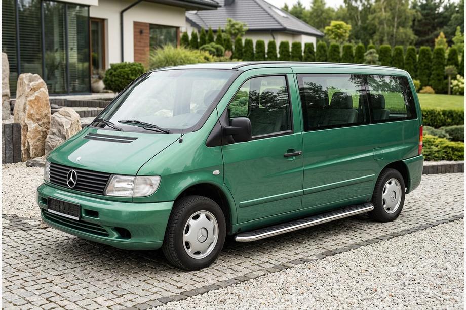 Mercedes Vito W638 1996-2003 Side Steps Maydos V1 (2 pcs, Aluminum & Stainless Steel) Image