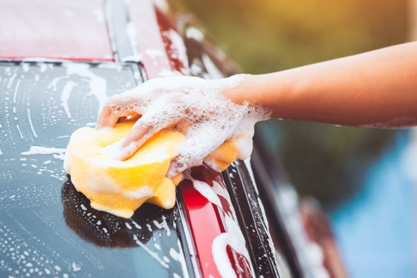 Can I wash my car with household products?