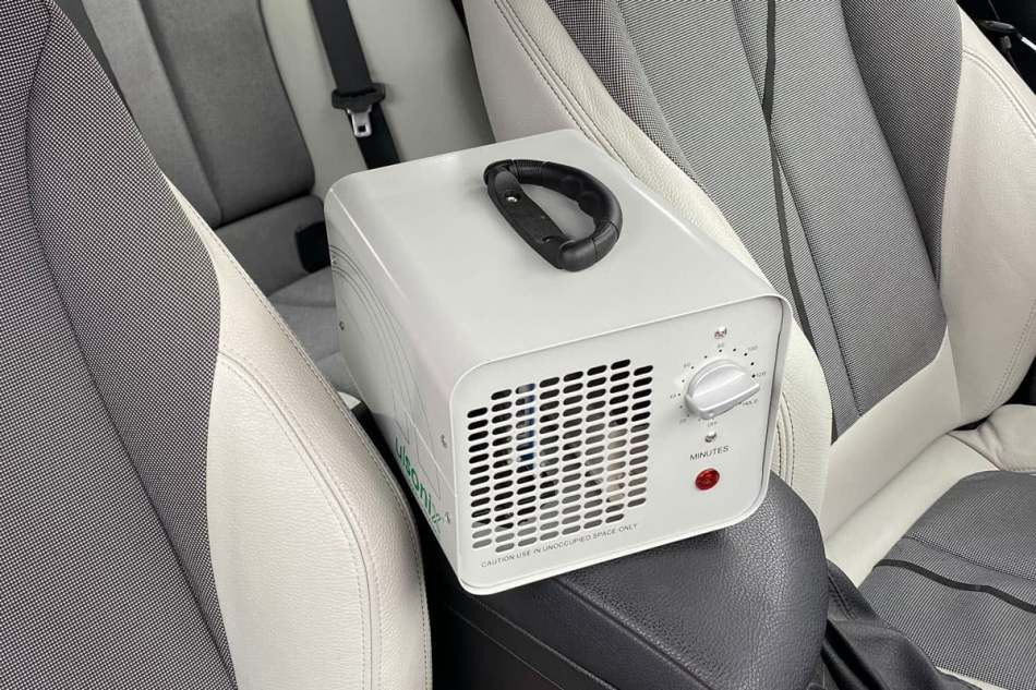 What does ozonation of a car interior provide?
