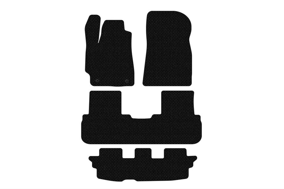 Toyota Highlander 2008-2013 Rubber floor mats Carsuit (2 rows, black) Photo 1