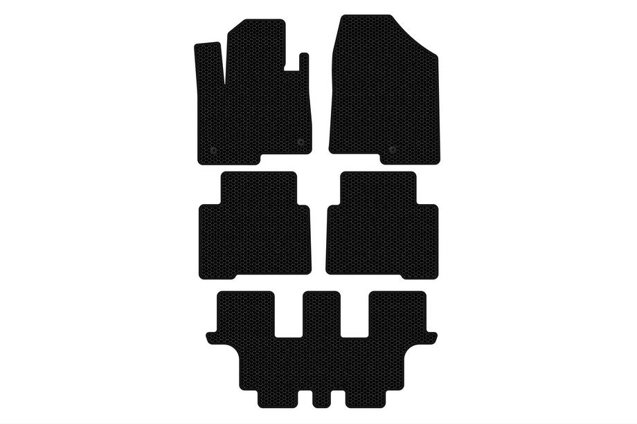 Hyundai Santa Fe 4 2018-2023 Rubber floor mats Carsuit (3 rows, for Grand, black) Image