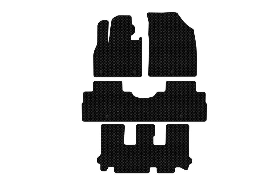 Hyundai Palisade 2018-2025 Rubber floor mats Carsuit (3 rows, 8-seater, black) Image