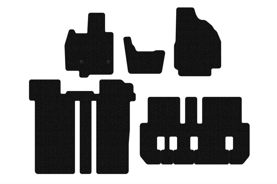 Toyota Previa 2006-2019 Rubber Floor Mats Carsuit (3 Rows, 6-Seater, Black) Image