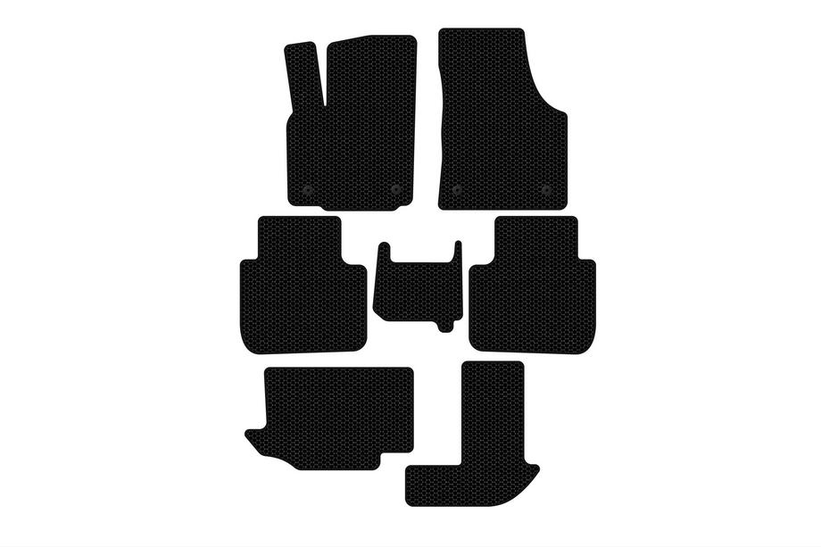 Volkswagen Atlas (Terramont) 2016- Rubber Floor Mats Carsuit (3 Rows, 7-Seater, Black) Image