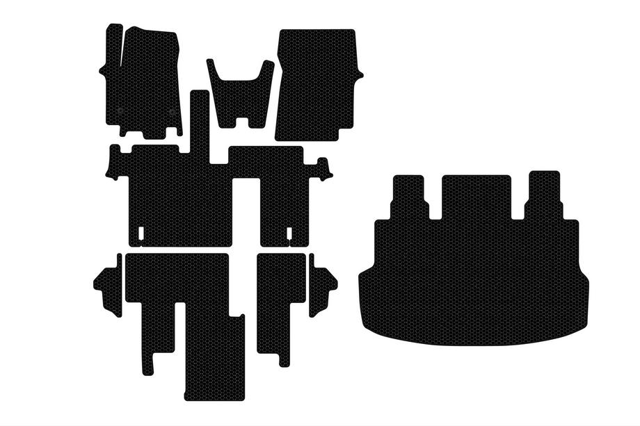 Hyundai Staria 2021- Rubber floor mats Carsuit (full interior, 1+1, 5/9-seater, black) Image