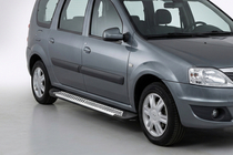 Dacia Logan MCV 2004-2014 Side Steps Line (2 pcs, Aluminum) photo 1
