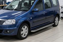 Dacia Logan MCV 2004-2014 Side Steps Maydos V1 (2 pcs, Aluminum & Stainless Steel) photo 1