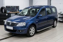 Renault Logan MCV 2005-2013 Side Steps Maydos V1 (2 pcs, Aluminum & Stainless Steel) photo 1