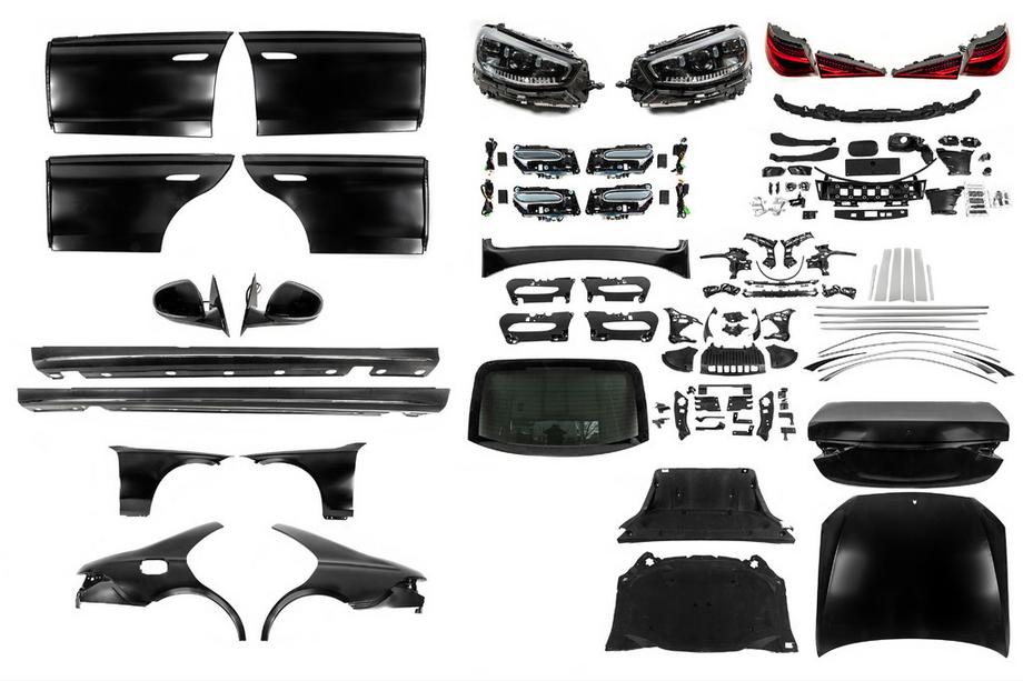 Mercedes S-class W221 2005-2013 W223 facelift conversion kit with door handles and trim inserts (without bumpers) Image