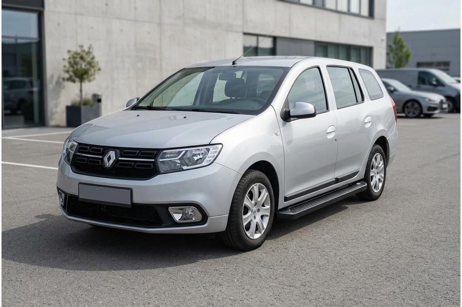 Renault Logan MCV 2013-2022 Side Steps Allmond Black (2 pcs, Aluminum) Image
