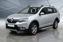 Renault Logan MCV 2013-2022 Side Steps Line (2 pcs, Aluminum) photo 1