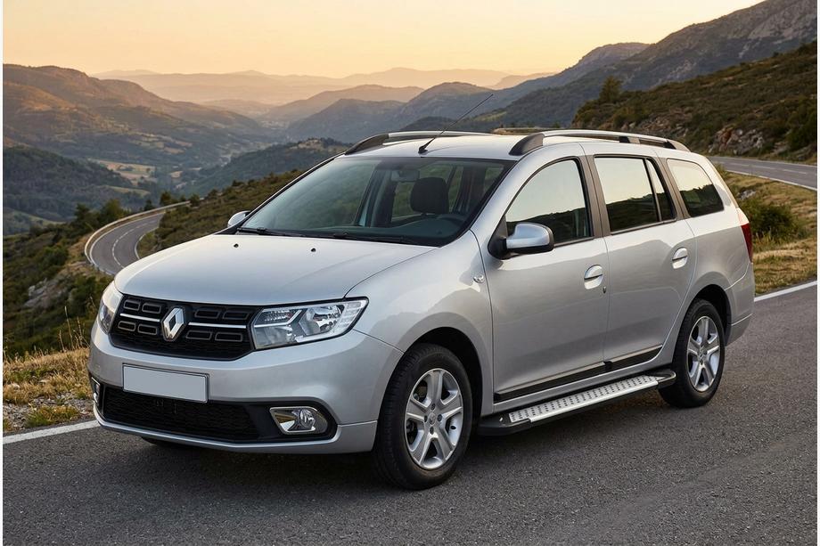 Renault Logan MCV 2013-2022 Side Steps Allmond Grey (2 pcs, Aluminum) Image