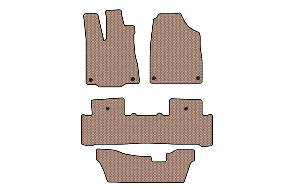 Acura MDX 2013-2020 Rubber floor mats Carsuit (3 rows, beige) Image