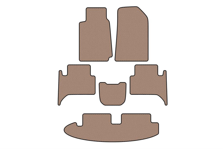 Chevrolet Trailblazer 2012-2019 Rubber floor mats Carsuit (3 rows, beige) Image