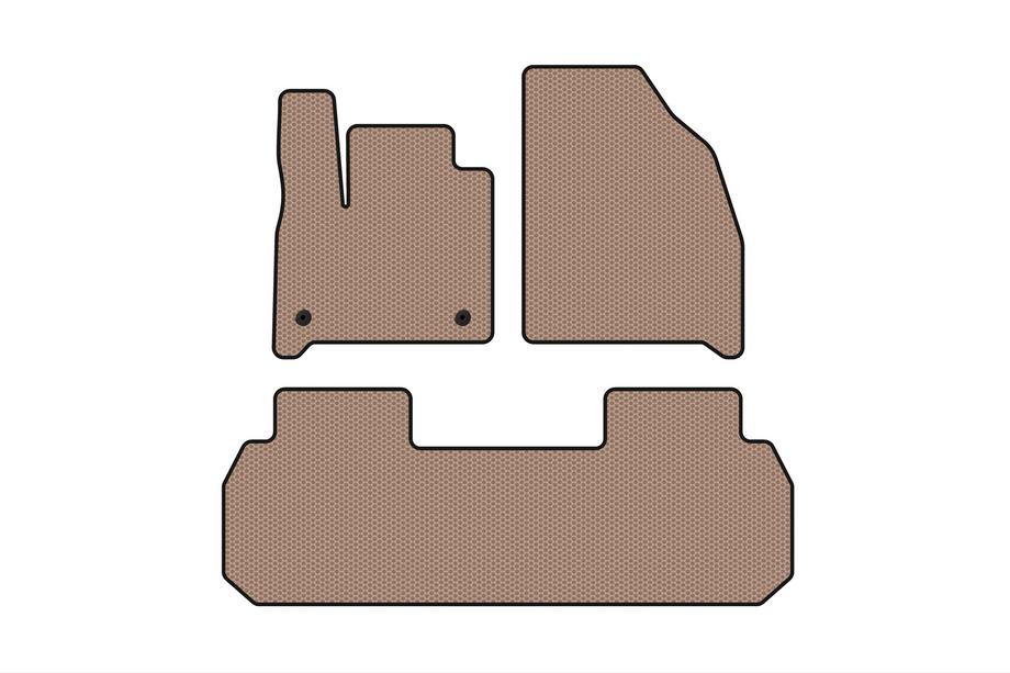 Chevrolet Traverse 2017- Rubber floor mats Carsuit (2 rows, beige) Image