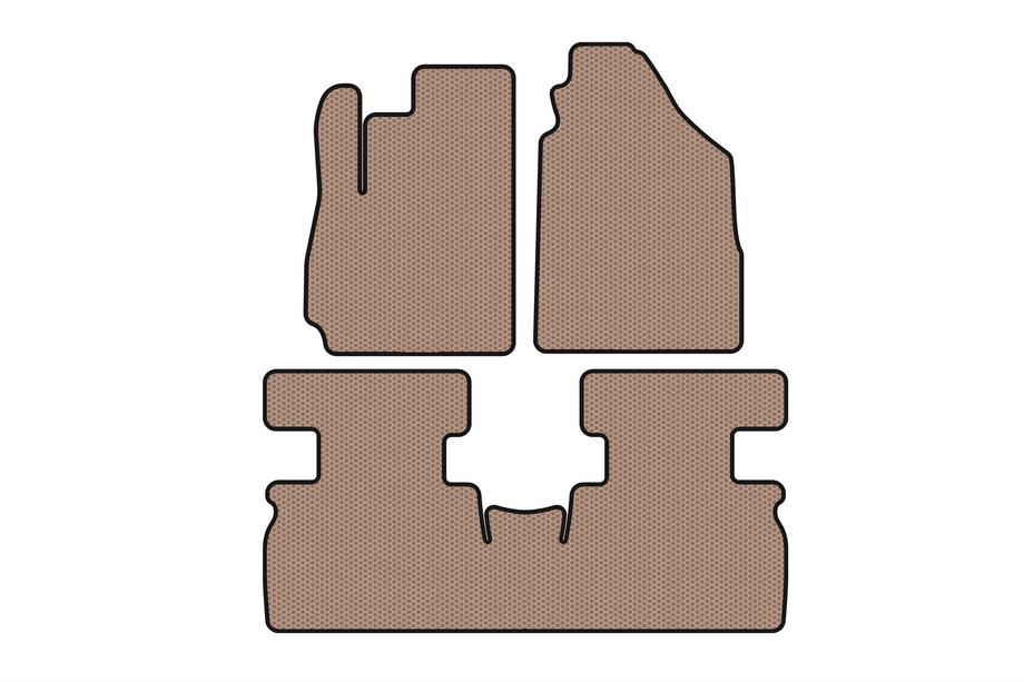 Jetour X70 2018- Rubber floor mats Carsuit (2 rows, beige) Photo 1