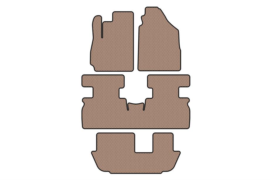 Jetour X70 2018- Rubber floor mats Carsuit (3 rows, beige) Image