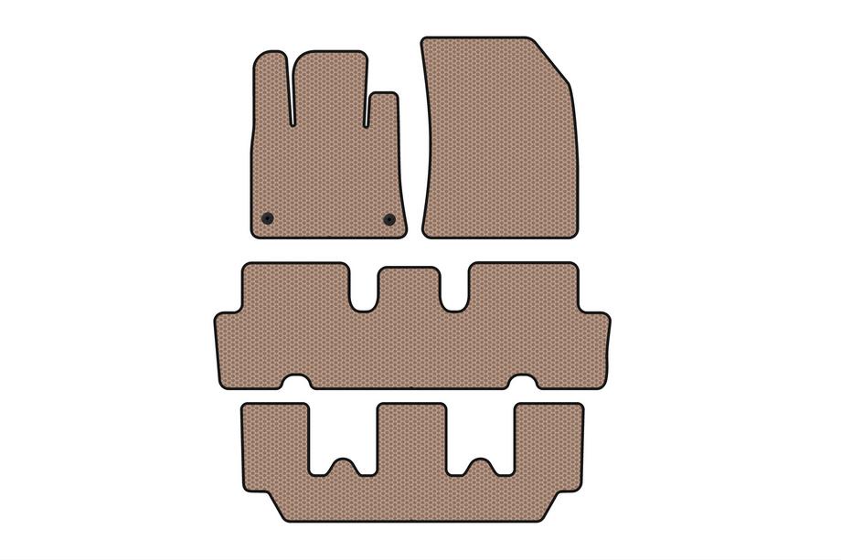 Citroen C-4 Picasso 2013–2022 Rubber Floor Mats Carsuit V1 (3 Rows, Beige) Image
