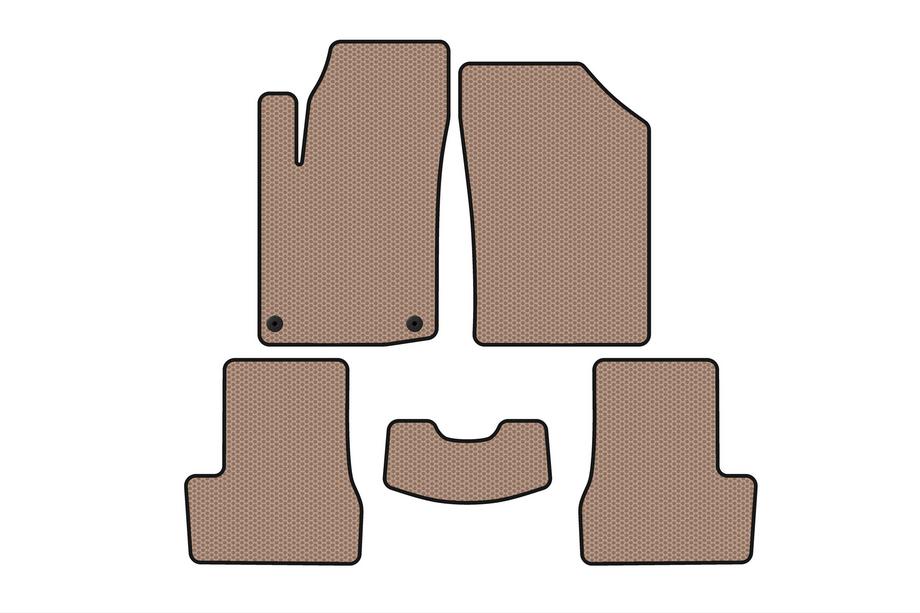 Citroen C-3 2009–2016 Rubber Floor Mats Carsuit (HB, Beige) Photo 1