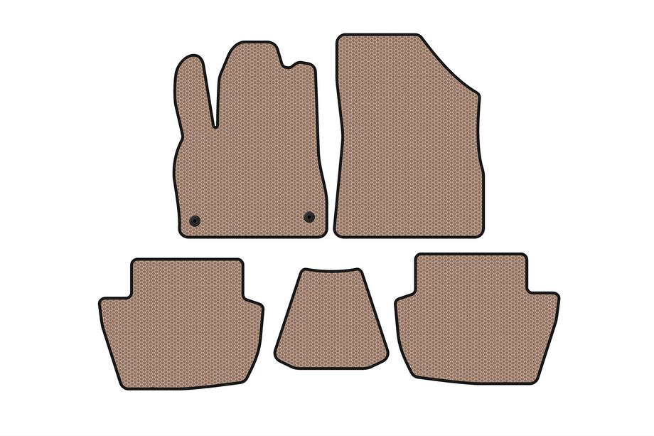 Citroen DS-5 2011-2015 Rubber floor mats Carsuit (HB, Hybrid/Automatic, beige) Image