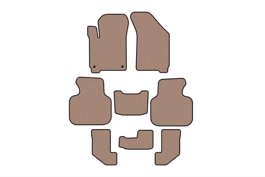 Dodge Journey 2008-2020 Rubber floor mats Carsuit (2008-2011, 3 rows, beige) Image
