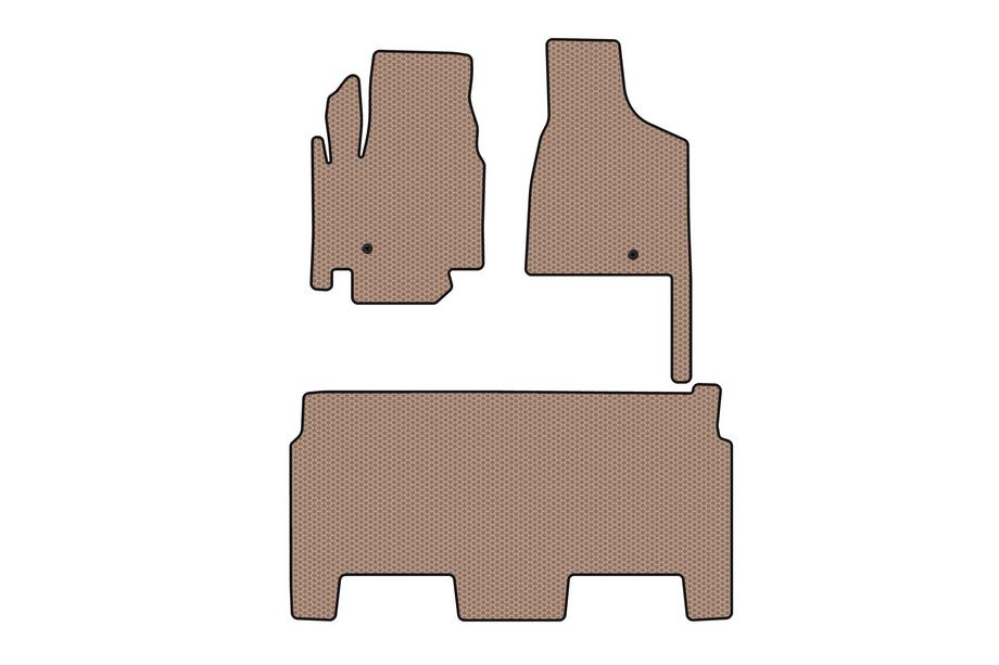 Dodge Grand Caravan V 2008-2020 Rubber Mats Carsuit (2008-2020, 2 Rows, 8-Seater/SXT Trim, Beige) Photo 1