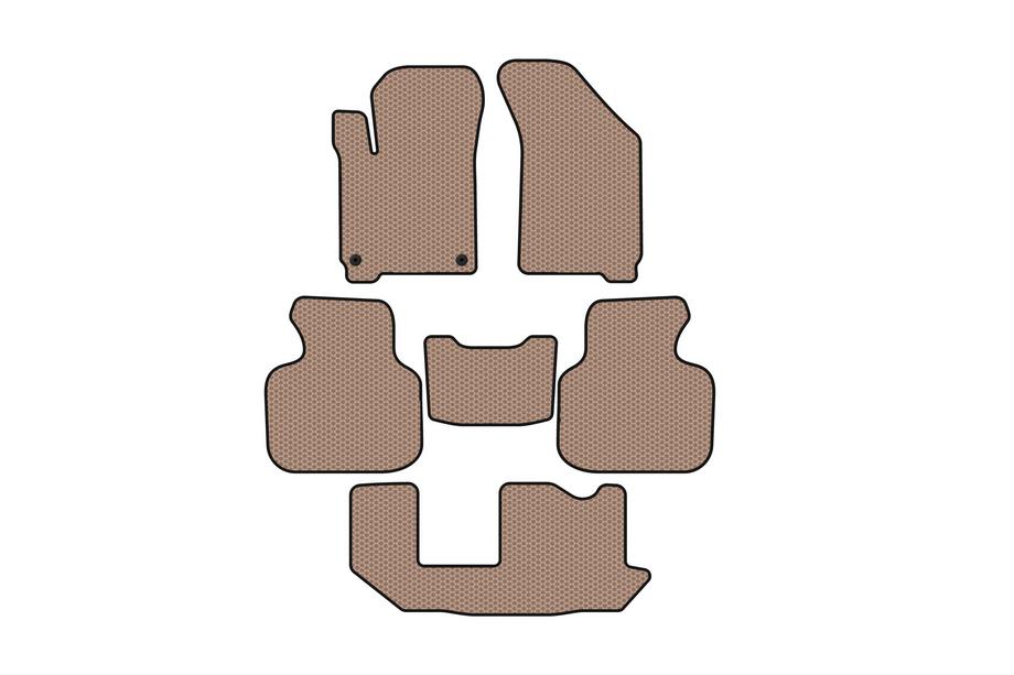 Dodge Journey 2008-2020 Rubber floor mats Carsuit (2011-2020, 3 rows, 7-seater, beige) Image