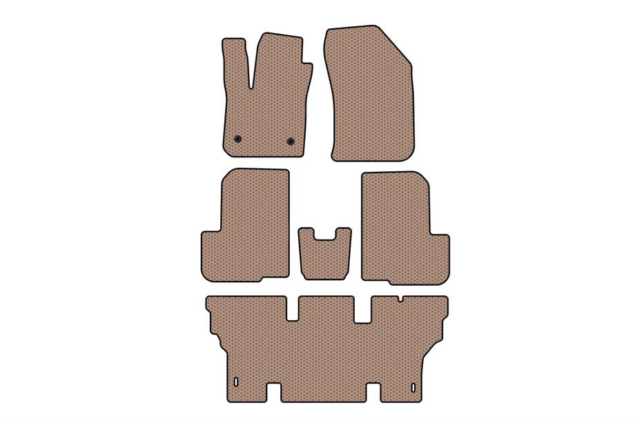 Dacia Lodgy 2012-2022 Rubber floor mats Carsuit (3 rows, 7-seater, beige) Photo 1