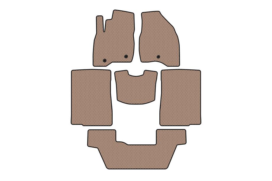 Ford Explorer 2011-2019 Rubber floor mats Carsuit (2015-2017, 3 rows, 7-seater, beige) Image