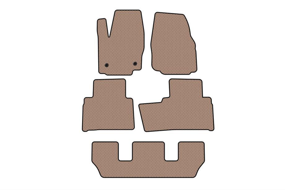 Ford Galaxy 2007-2015 Rubber floor mats Carsuit (3 rows, beige) Image
