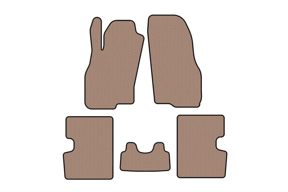 Fiat Punto Grande/EVO 2006-2018 Rubber Floor Mats Carsuit (HB, 5-Door, Pre-Facelift, Beige) Image