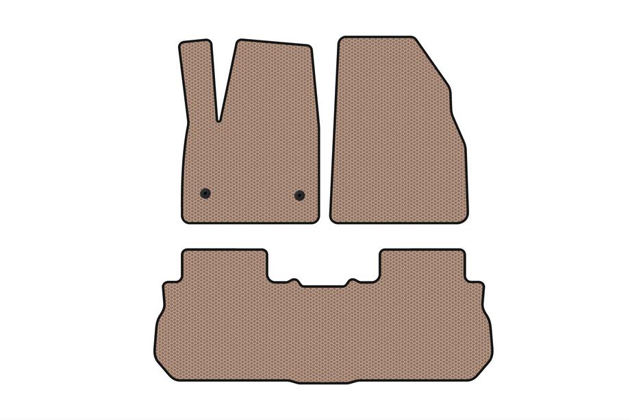 GMC Acadia 2017- Rubber Floor Mats Carsuit (2 Rows, 2017-2019, Beige) Image