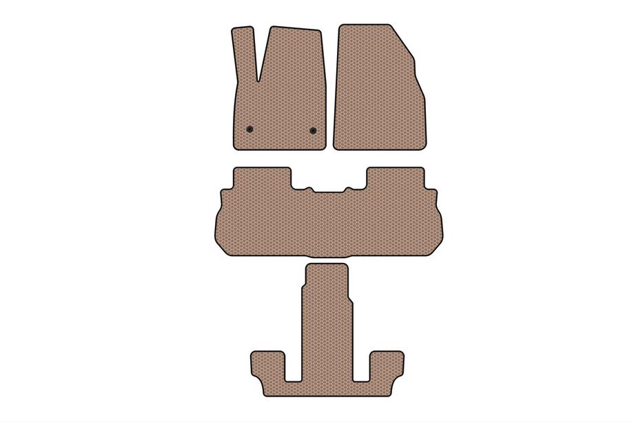 GMC Acadia 2017- Rubber floor mats Carsuit (3 rows, 2017-2019, beige) Image