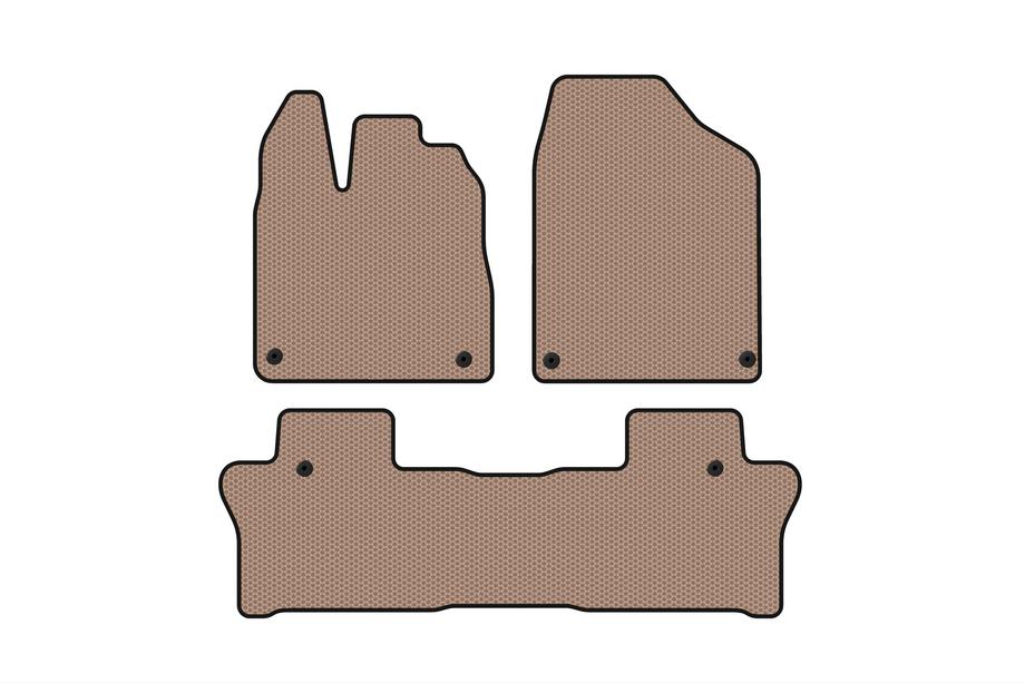 Honda Pilot 2015-2022 Rubber floor mats Carsuit (2 rows, beige) Image
