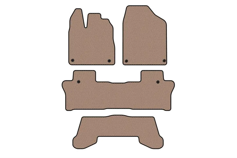 Honda Pilot 2015-2022 Rubber floor mats Carsuit (3 rows, beige) Image