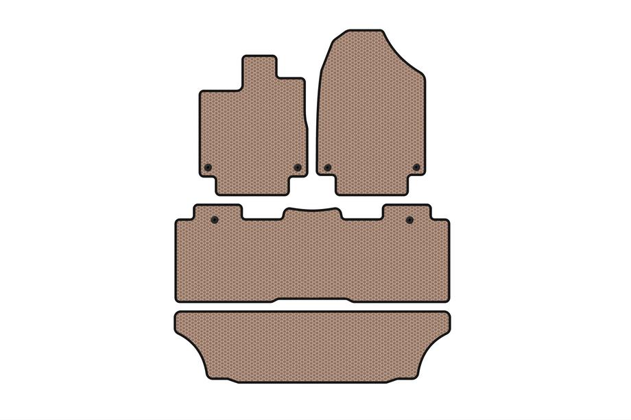 Honda Odyssey 2017– Rubber floor mats Carsuit (3 rows, beige) Image
