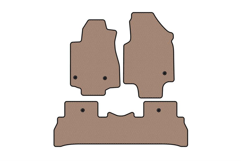 Honda Pilot 2008-2015 Rubber floor mats Carsuit (2008-2012, 7-seater, beige) Image