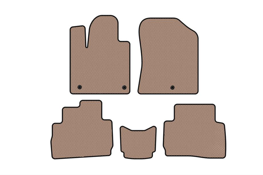 Hyundai Santa Fe 4 2018-2023 Rubber floor mats Carsuit (2020-2023, beige) Image
