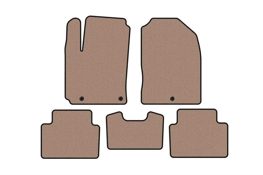 Hyundai Kona 2017-2023 Rubber floor mats Carsuit (2017-2020, Petrol, beige) Image