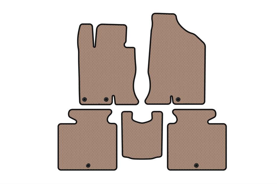 Hyundai Grandeur 2011-2017 Rubber floor mats Carsuit (SD, Petrol, beige) Image