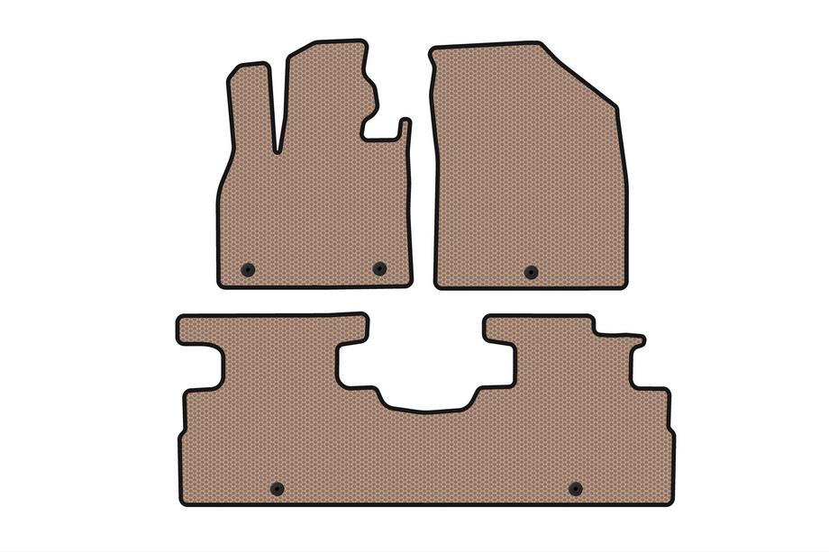 Hyundai Palisade 2018-2025 Rubber floor mats Carsuit (2 rows, 7-seater, beige) Photo 1